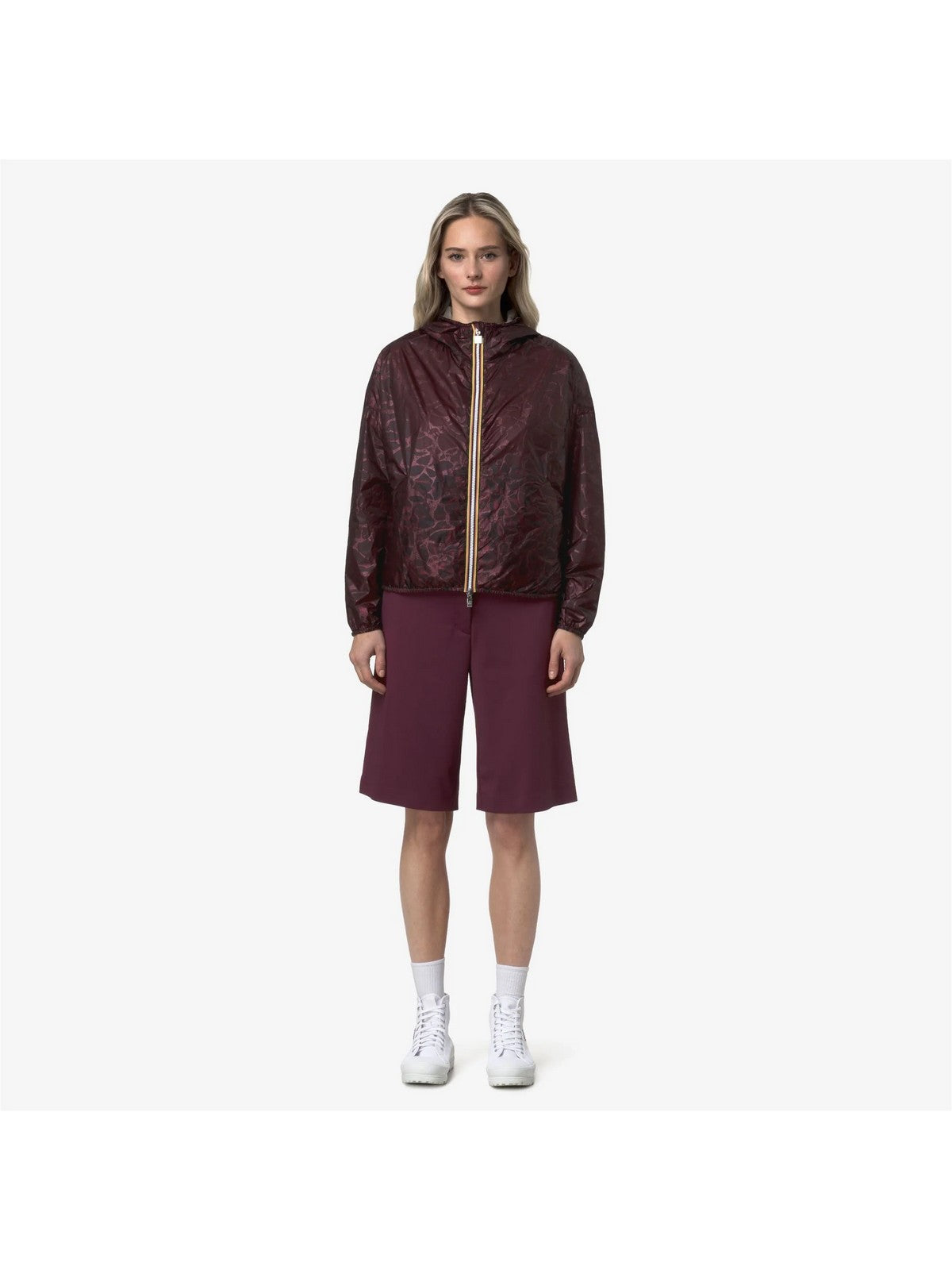 K-WAY Giubbino Donna LAURETTE SUPER LIGHT LAMI DOUB K7137JW C0Q Violet-Beige Laminat
