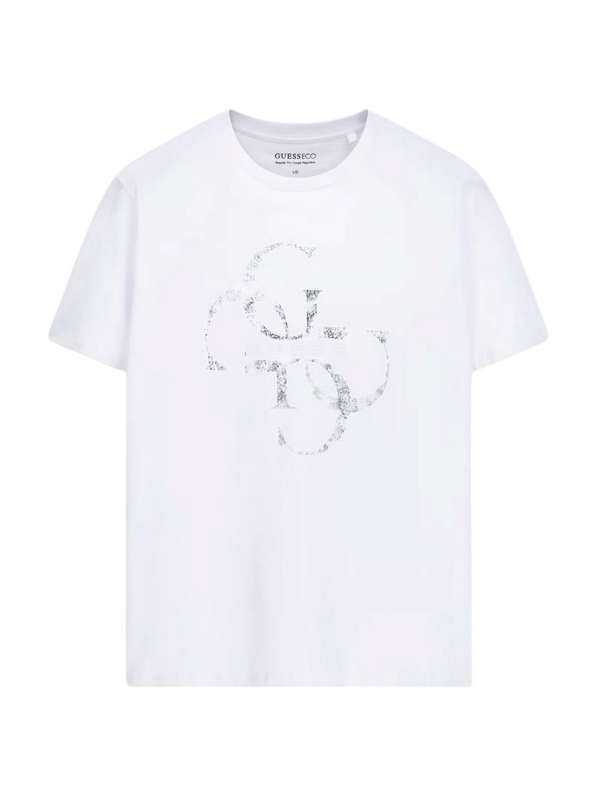 GUESS T-shirt Uomo SS BSC SHIMMER QUATTRO G TEE M6RI03 I3Z14 G011 PURE WHITE gioboutiqueweb