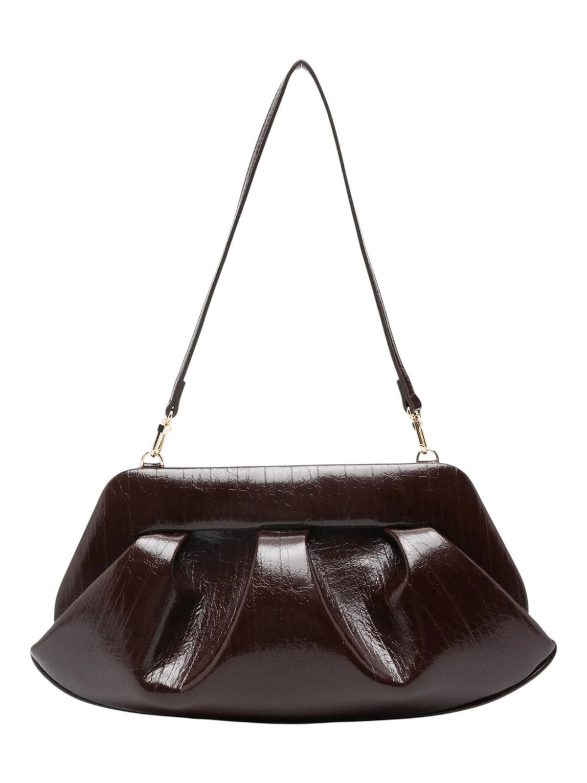 THEMOIRè Borsa Donna BIOS BAGUETTE RIGATO VEGAN FABRIC 261WTMBB0ORVF CHOCOLATE PLUM gioboutiqueweb