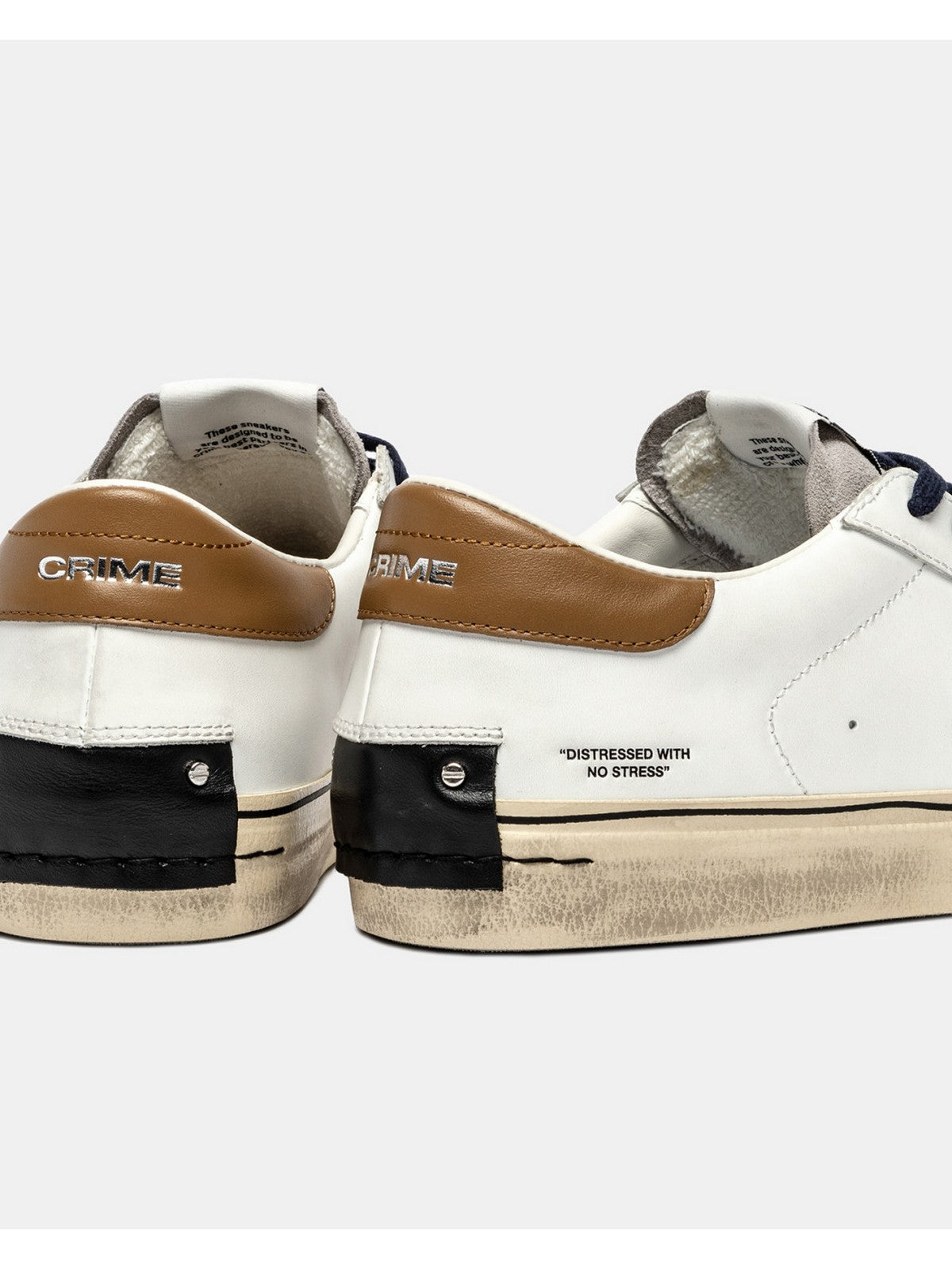 CRIME LONDON Sneaker Uomo DISTRESSED 2.0 OAK SMOKE 11070AA8 10 WHITE gioboutiqueweb