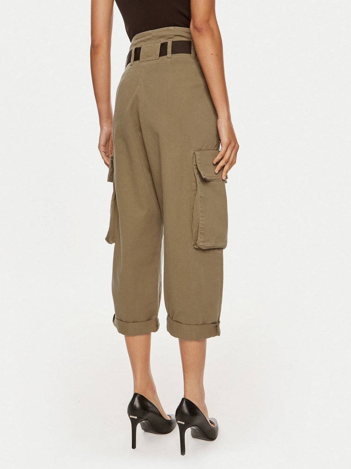 PINKO Pantalone Donna Ronfare Pantalone Dyed Gabardi 101840-A21C L06 Marrone gioboutiqueweb