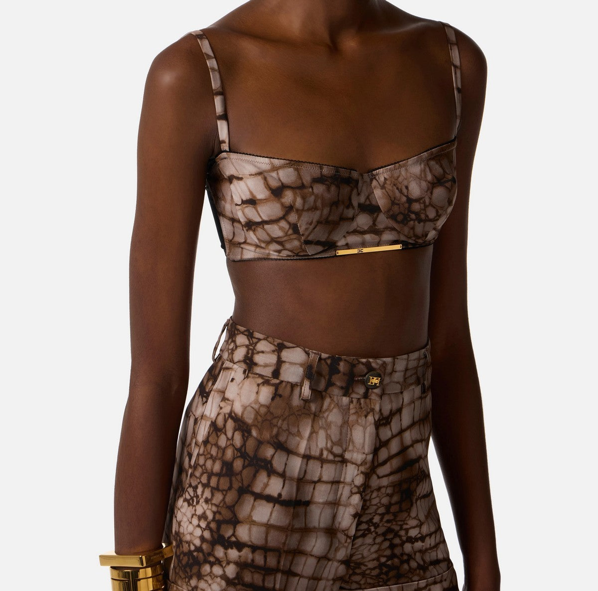 ELISABETTA FRANCHI Top Donna RG00761E2 644 CACAO gioboutiqueweb