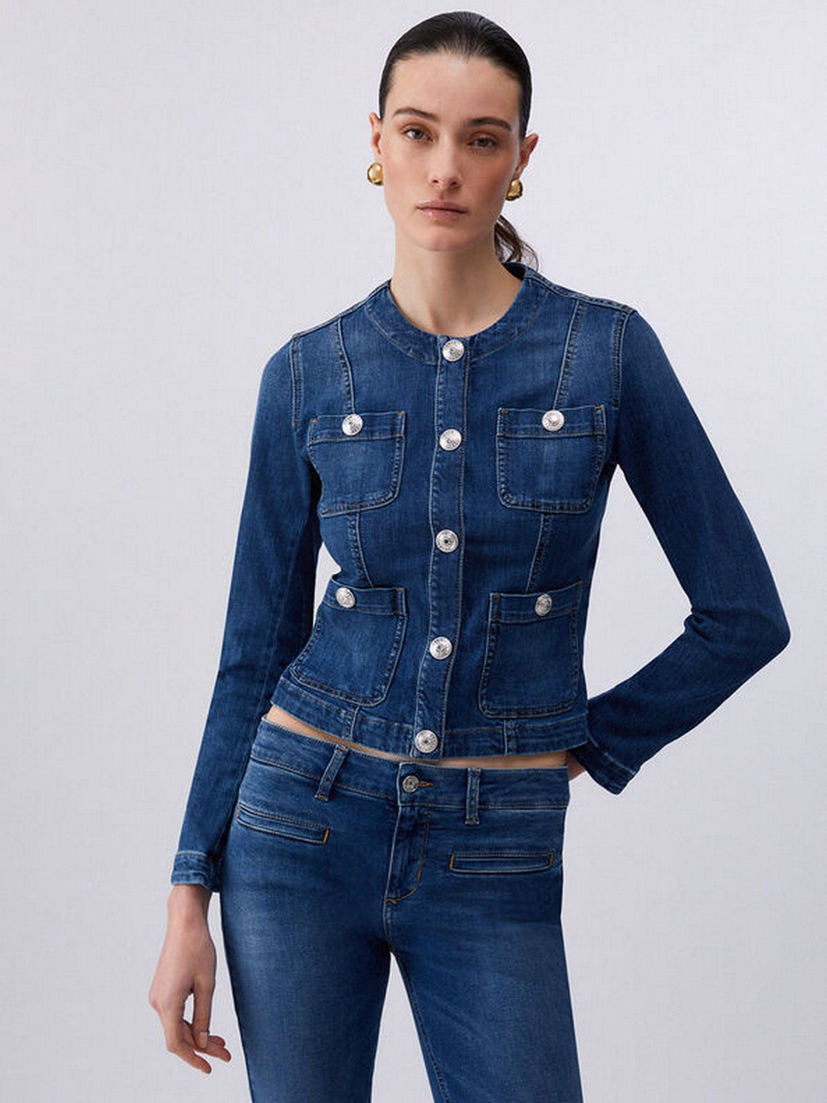 LIU JO BLUE DENIM Giubbino Donna UA6260D0275 78988 Den.Blue dk.buttons gioboutiqueweb