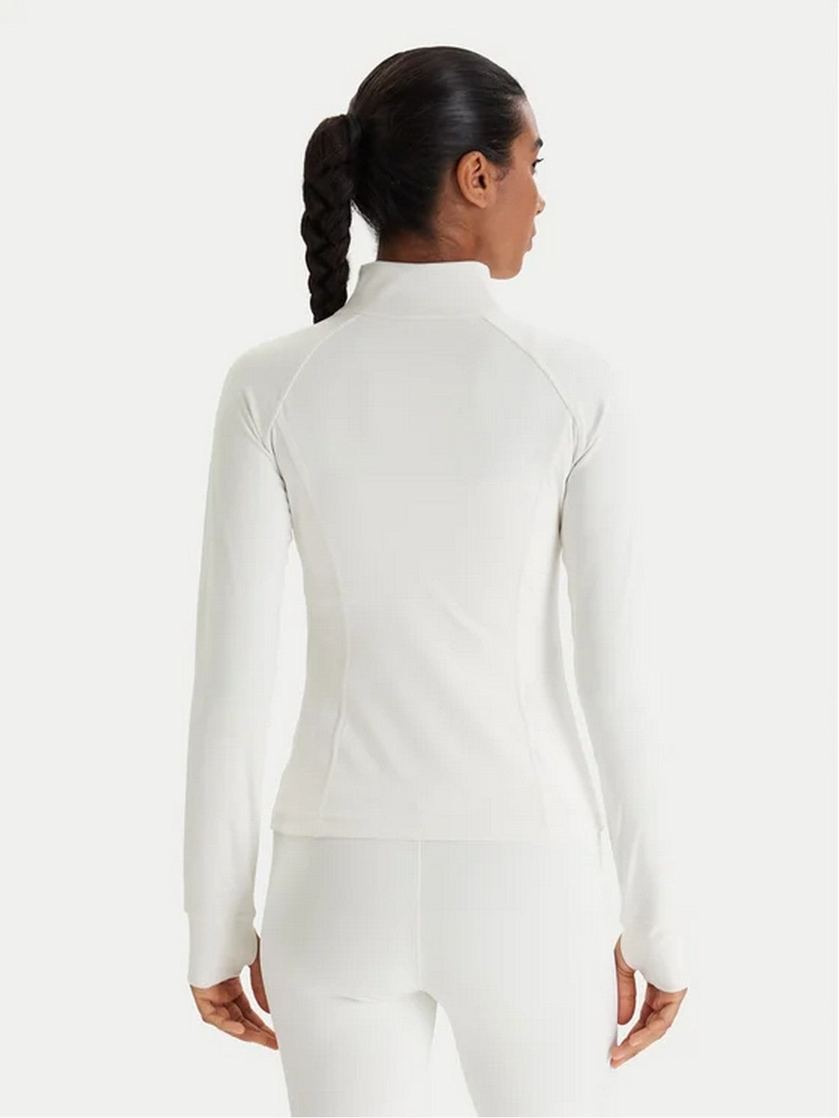 GUESS SPORT Felpa Donna MARGOT LS ZIP ACTIVE TOP V6RP15 KD952 G027 WHITE GLAM