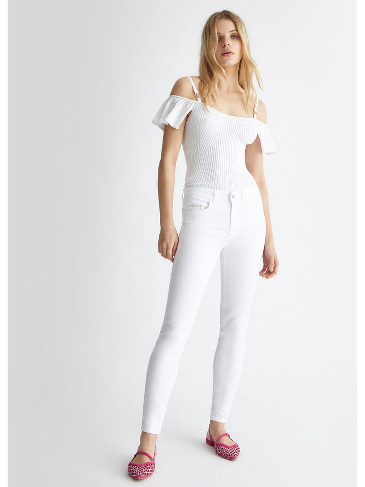Liu Jo Blue Denim Mujer Pantalone UA4013T3546 11111 Blanco