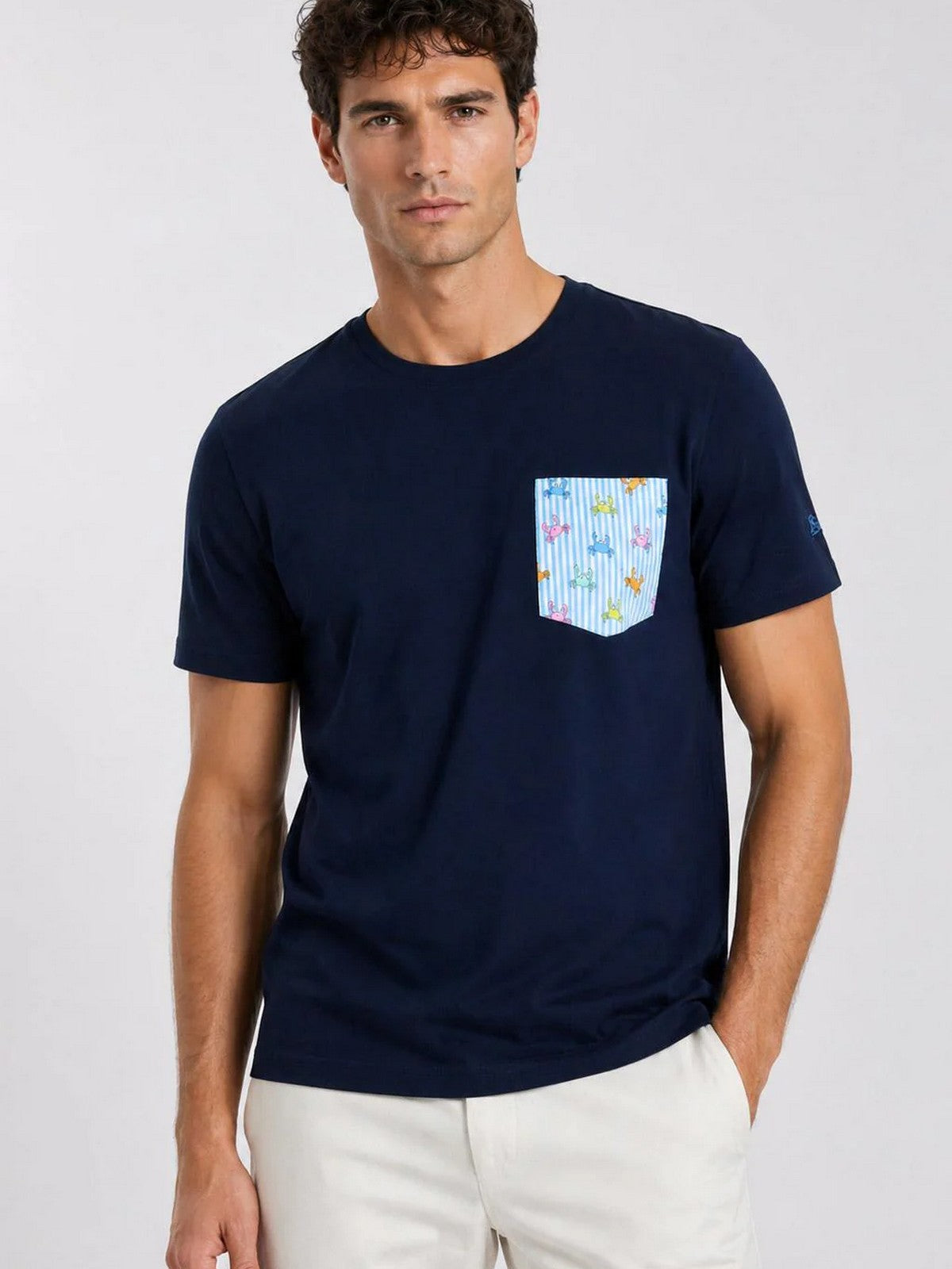 MC2 SAINT BARTH T-shirt Uomo BLANCHE 02098L 61 PINCHY MULTI STRIPES 30