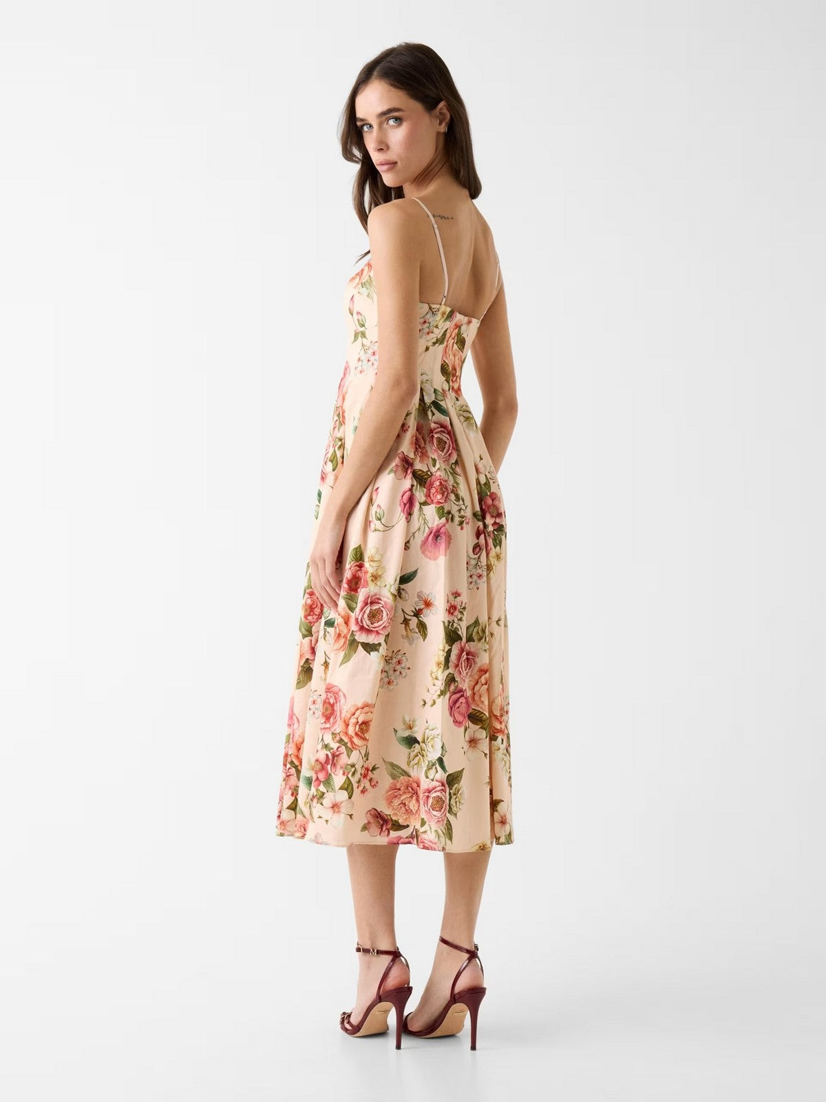GUESS Abito Donna SL BRIA LINEN DRESS W6GKAF W2558 PMM9 COSMIC PEONY PRINT gioboutiqueweb