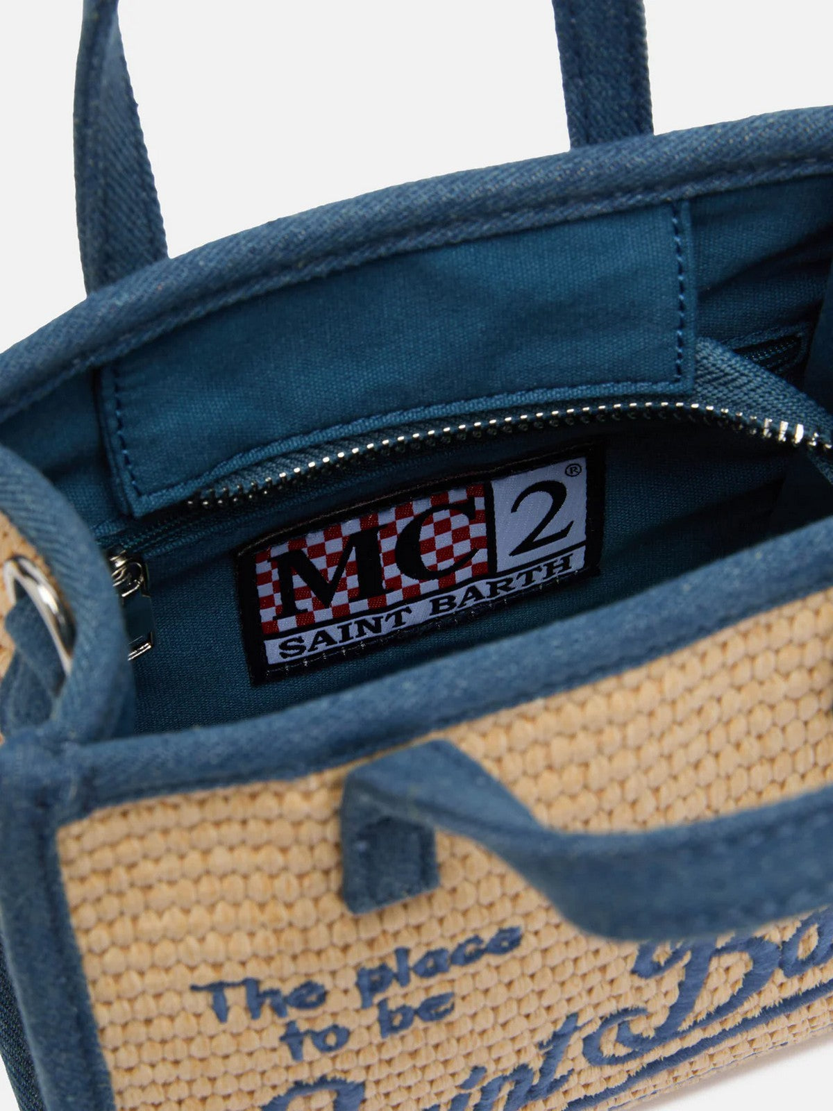 MC2 SAINT BARTH Borsa Donna VIVIAN MINI STRAW 02778L 11 DENIM EMB