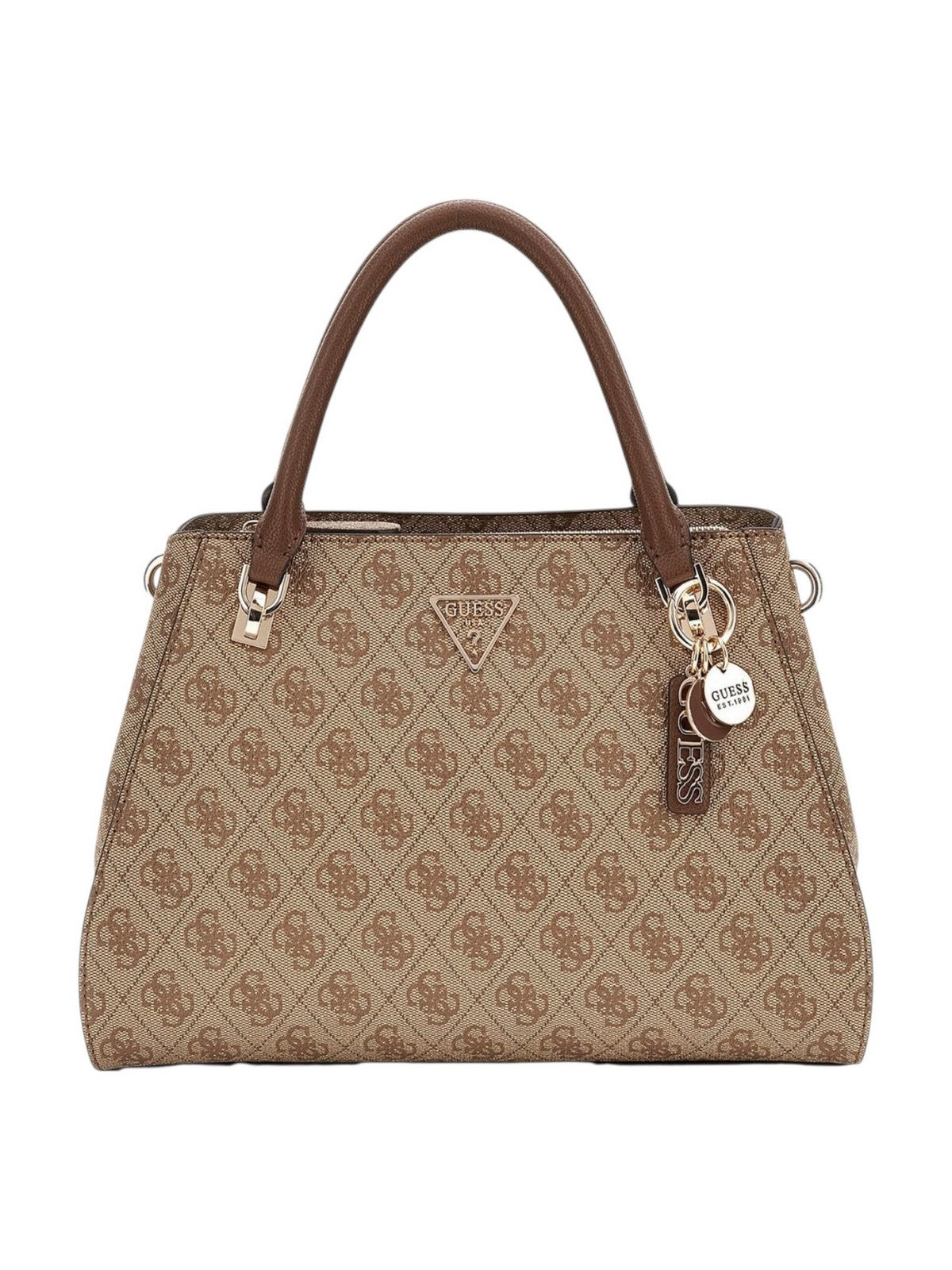 GUESS Borsa Donna NOELLE II LUXURY SATCHEL HWBG96 72070 LGW LATTE LOGO/BROWN gioboutiqueweb