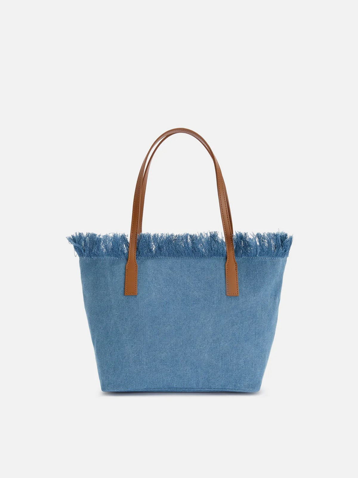 MC2 SAINT BARTH Borsa Donna CITY BAG MID FRINGE 00436L DENIM EMB