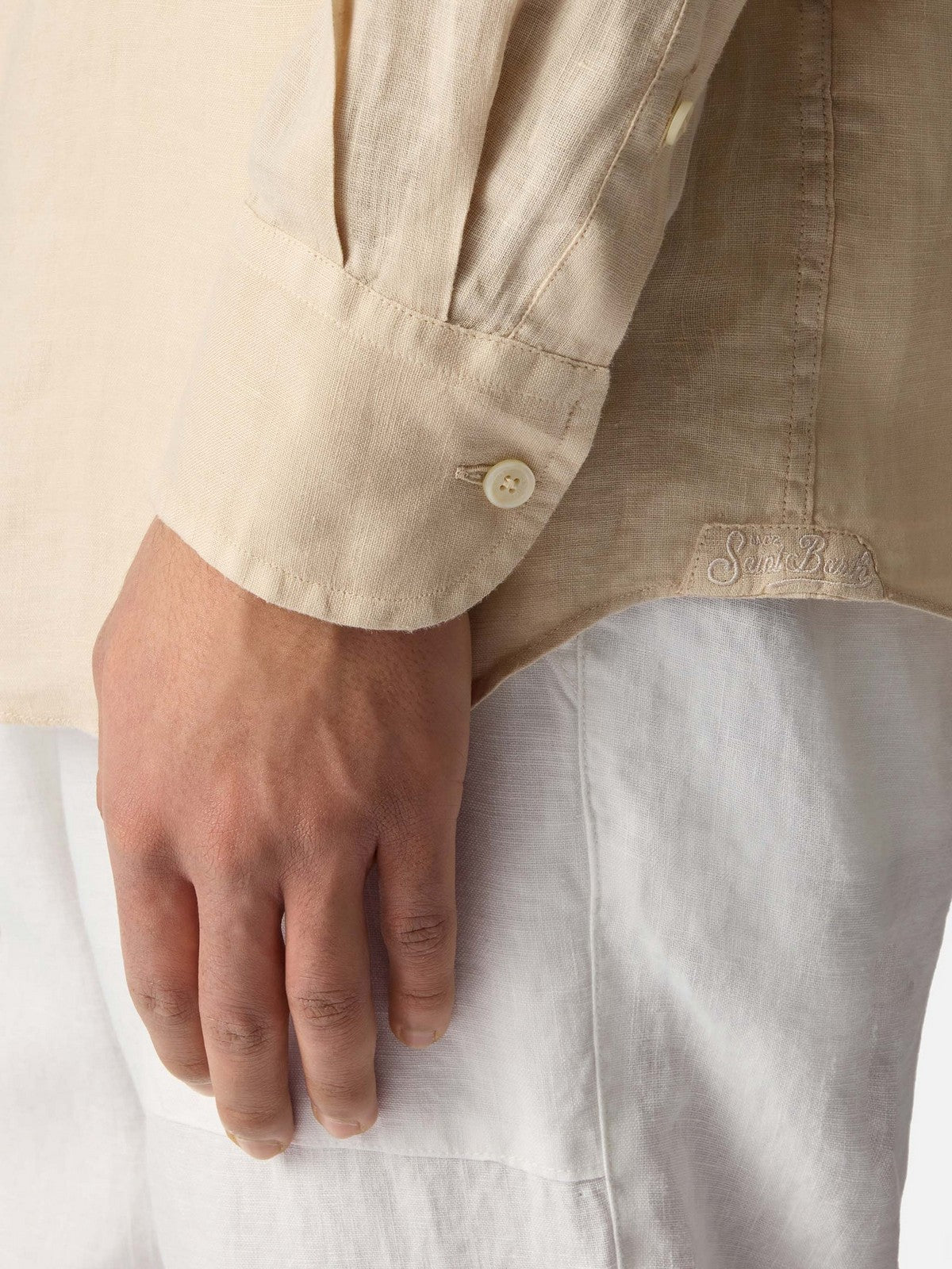 MC2 SAINT BARTH Camicia Uomo RAPHAEL 01139L LINEN 11 BEIGE