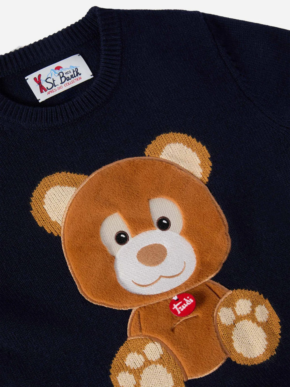 MC2 SAINT BARTH Maglione Bambini e ragazzi DOUGLAS 01877I TRUDI ORSO 61 PATCH