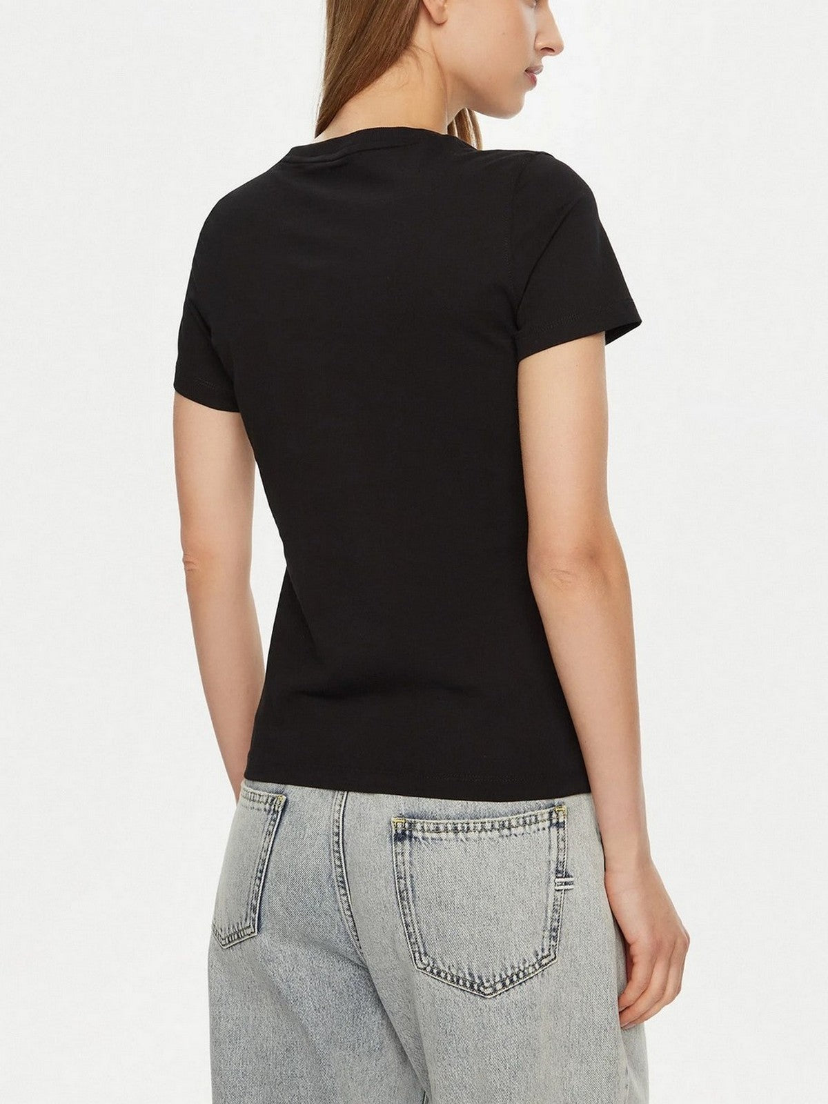 GUESS T-shirt Donna SS CN TRIANGLE LOVE TEE W5RI10 I3Z14 JBLK Nero gioboutiqueweb