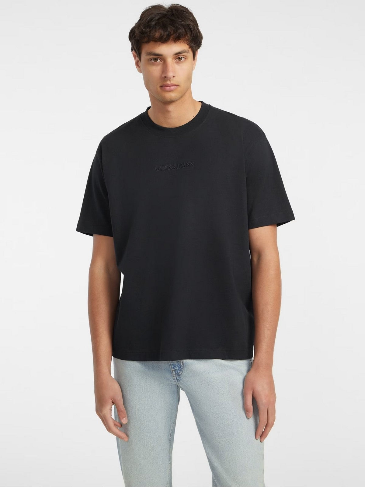 GUESS T-shirt Uomo GJ SS CN OS LOGO EMB TEE M4YI44 K8FQ4 JBLK Jet Black A996