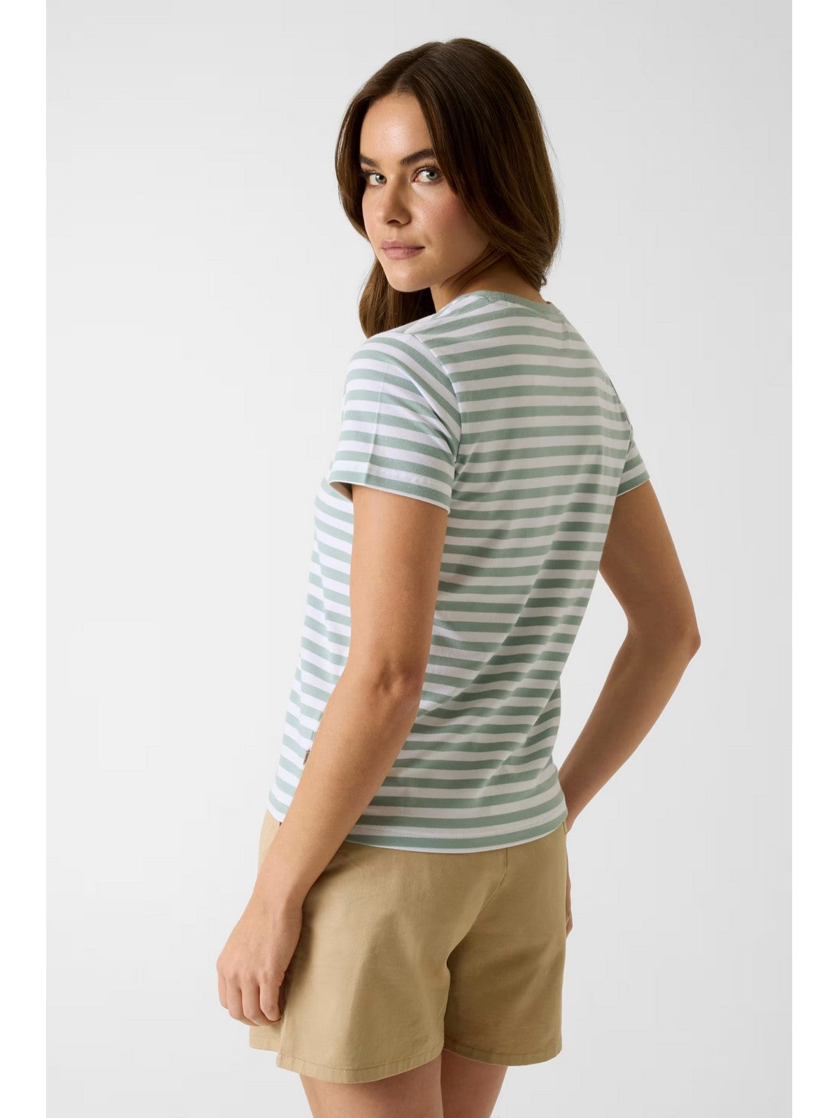 GUESS T-shirt Donna GJ SS CN REG YD STRIPED TEE W6GI05 KCIE1 SM16 SURF GREEN WHITE STR