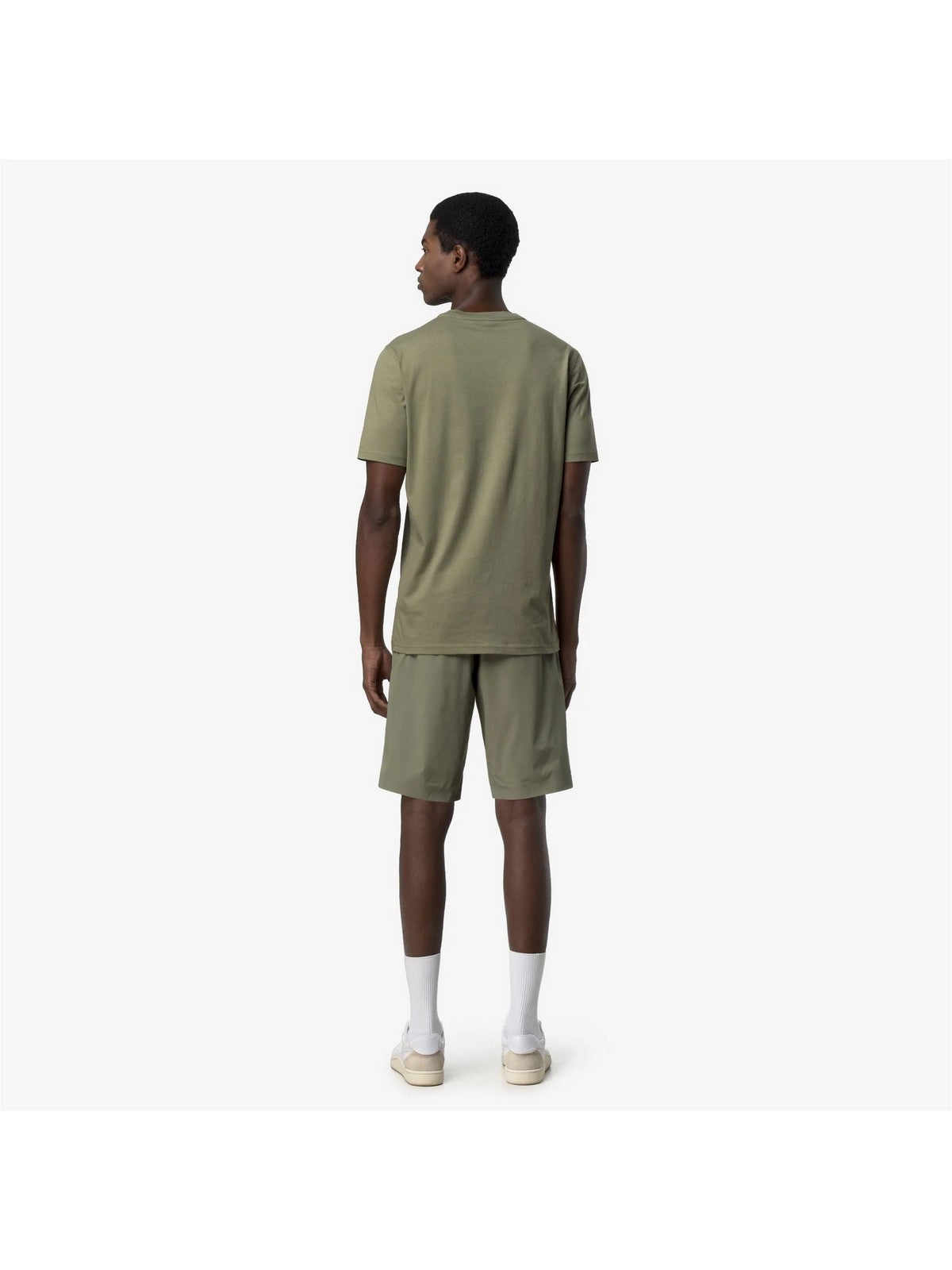 K-WAY T-shirt Uomo ODOM JERSEY MICRO LETTERING K81489W V15 Green Lichen