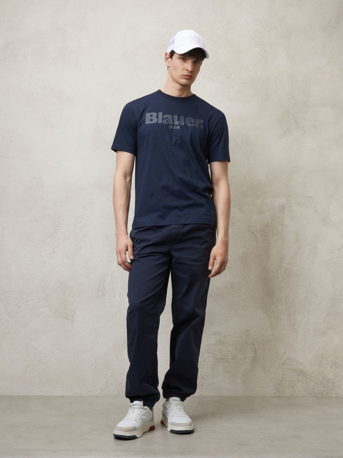 Camiseta Blauer y Pole para hombres 24SBLUH02142 004547 888 AZUL