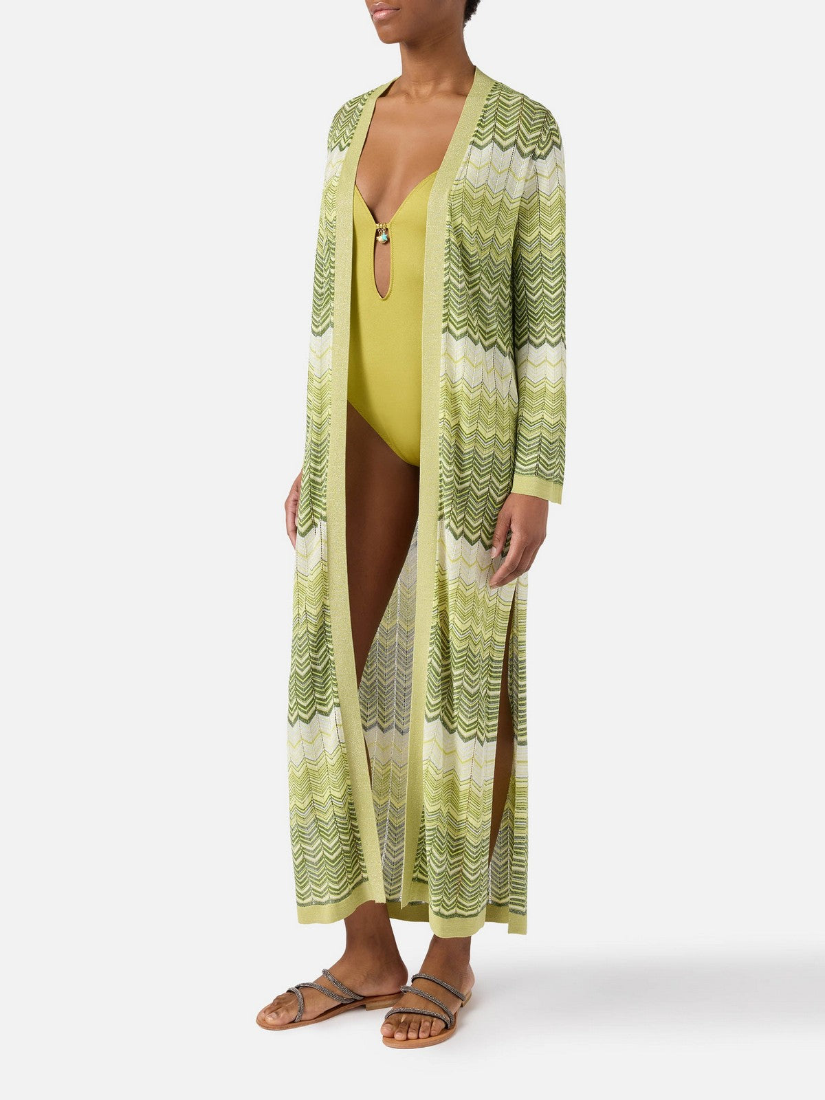 MC2 SAINT BARTH Cardigan Donna TONIA 08303L SEA WAVE LUREX 55L gioboutiqueweb