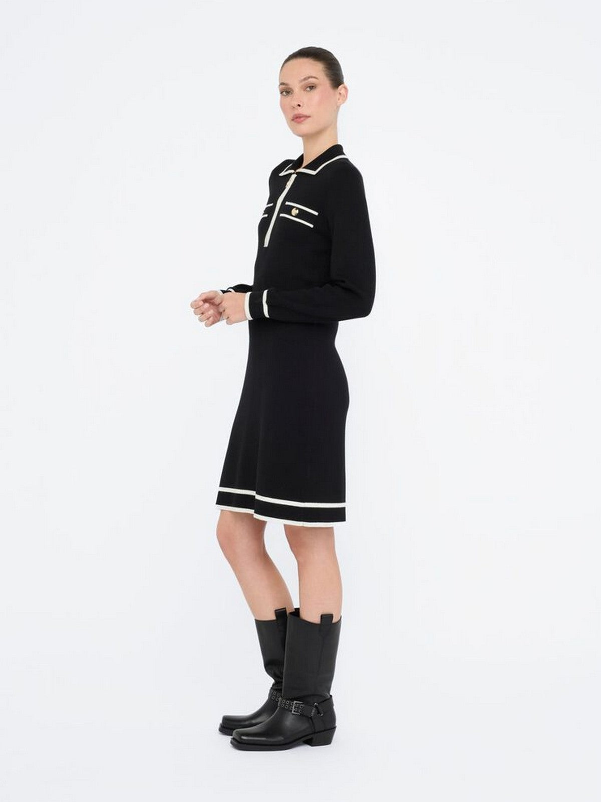 LIU JO SPORT Abito Donna TF5251MS59L 03N66 Nero/bianco latte