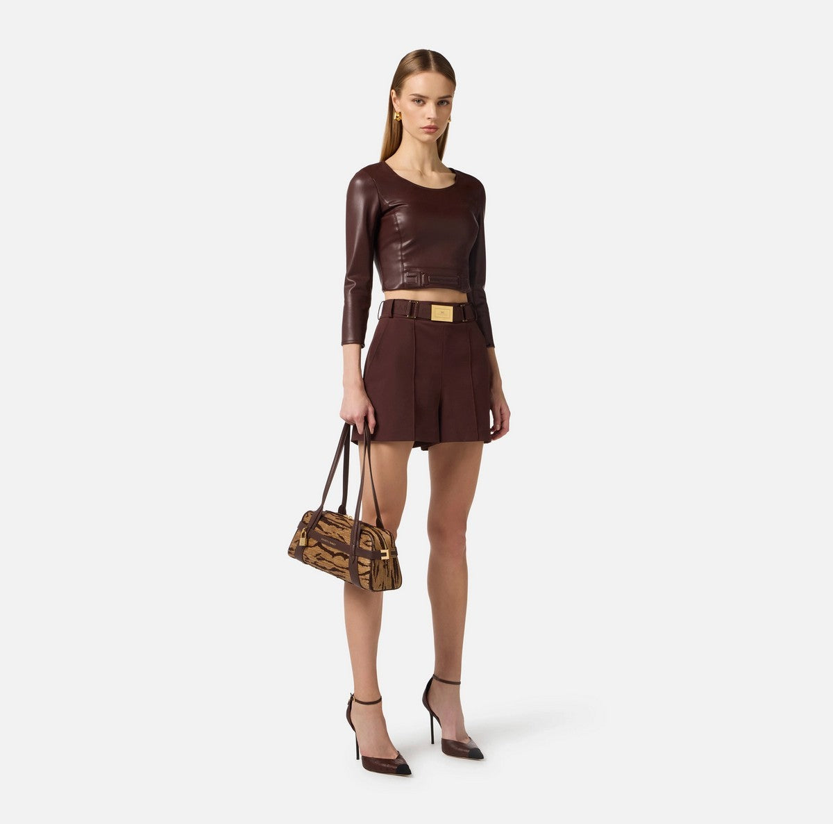 ELISABETTA FRANCHI Pantalone Donna SH00861E2 644 CACAO gioboutiqueweb