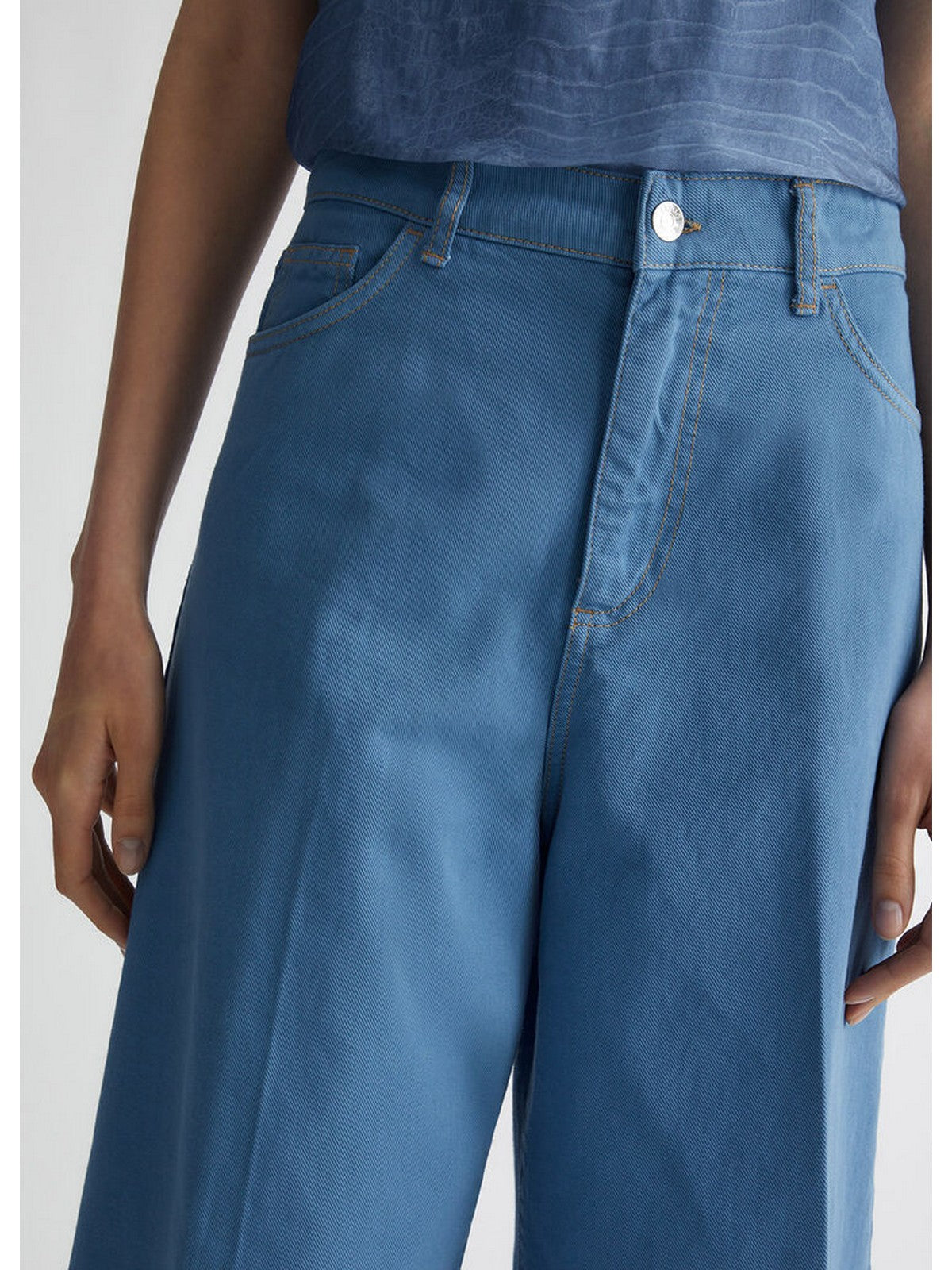 Liu Jo White Woman Pantalone WF4323T1757 74021 Blue
