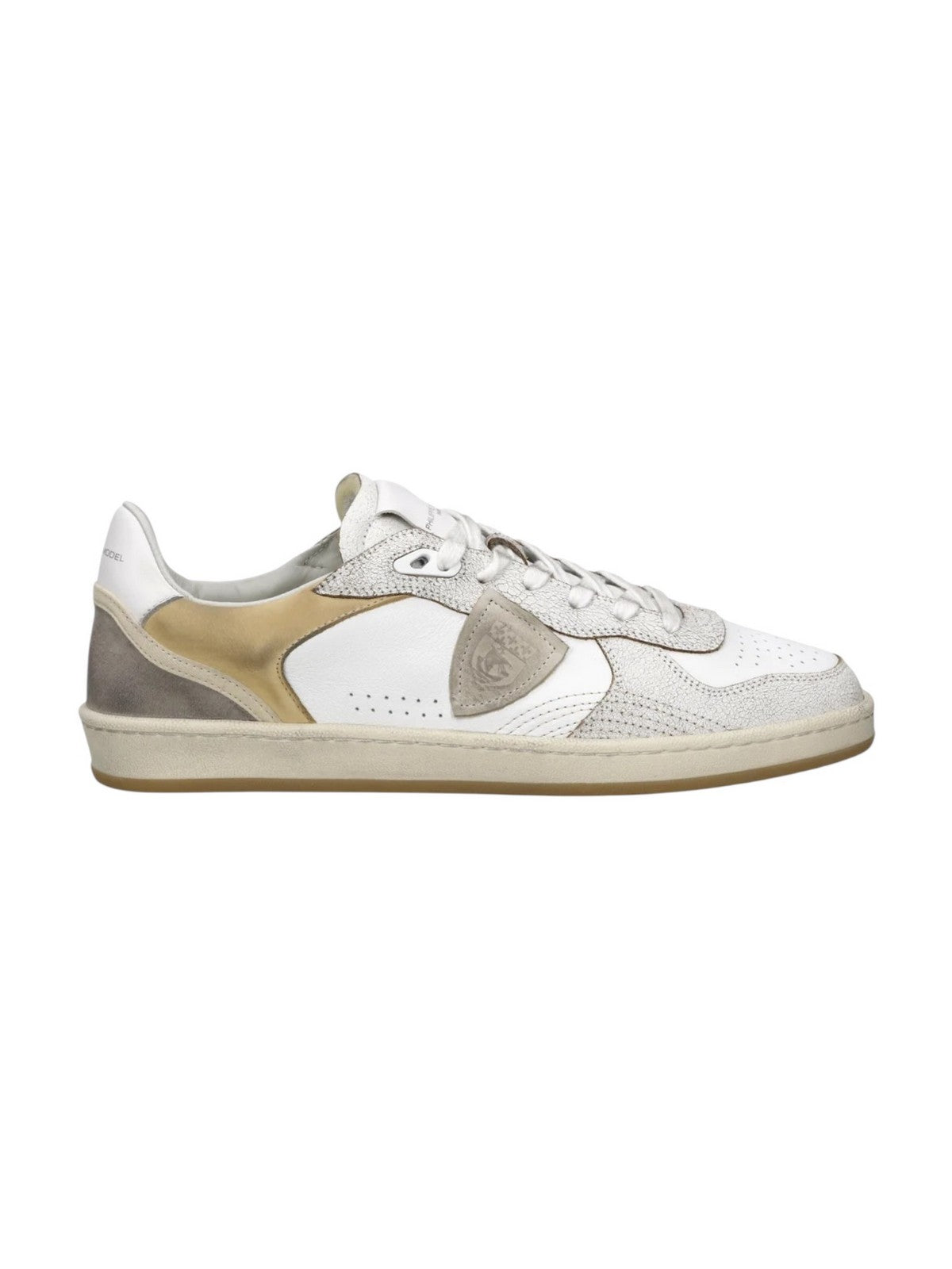 PHILIPPE MODEL Sneaker Uomo PGAL LOW MAN PGLU VC01 VEAU CRACKLE'_BLANC SABLE'