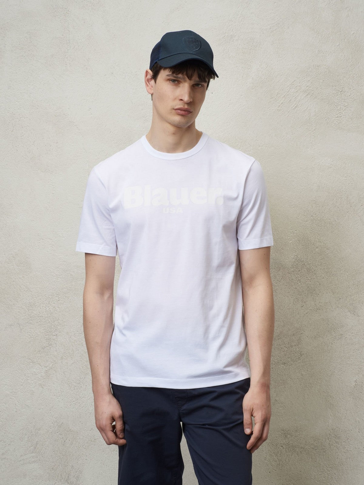Blauer T-Shirt und Männerstange 24Sbluh02142 004547 100 Weiß