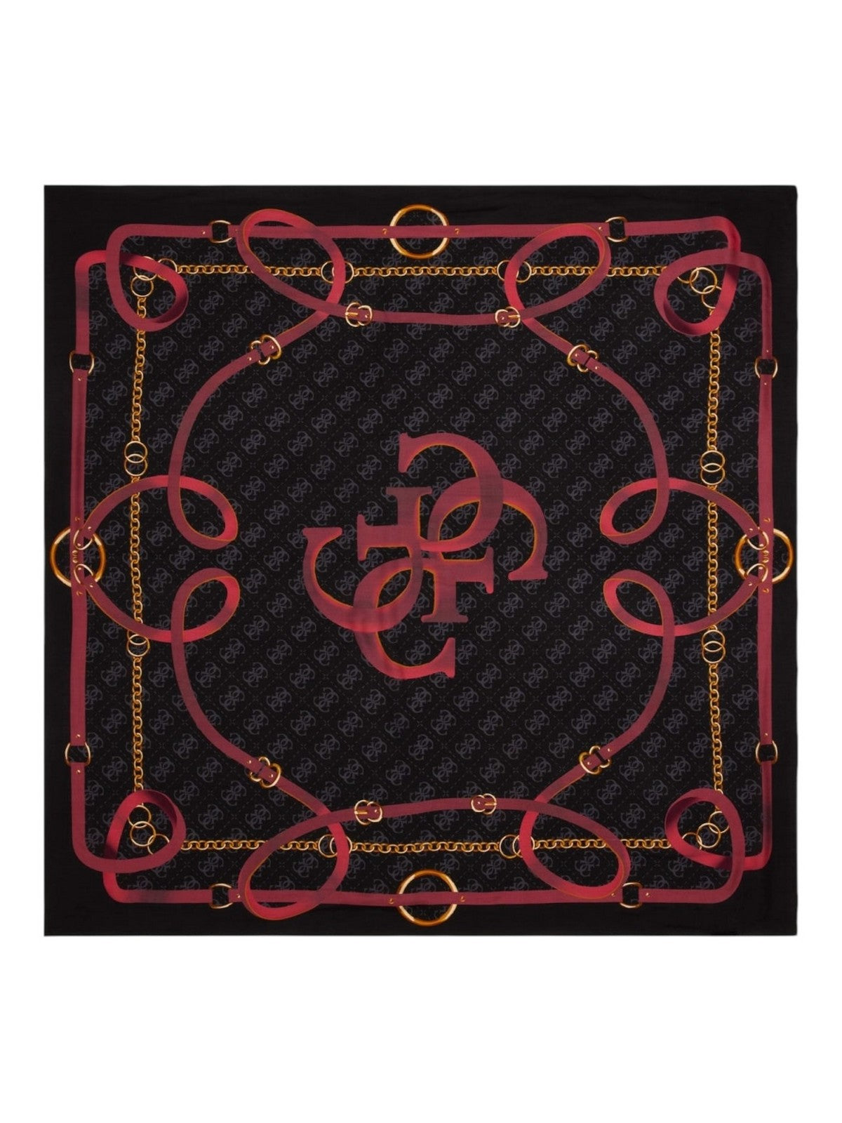 GUESS Foulard Donna FOULARD 130X130 AW5246 SIL30 BML Nero gioboutiqueweb