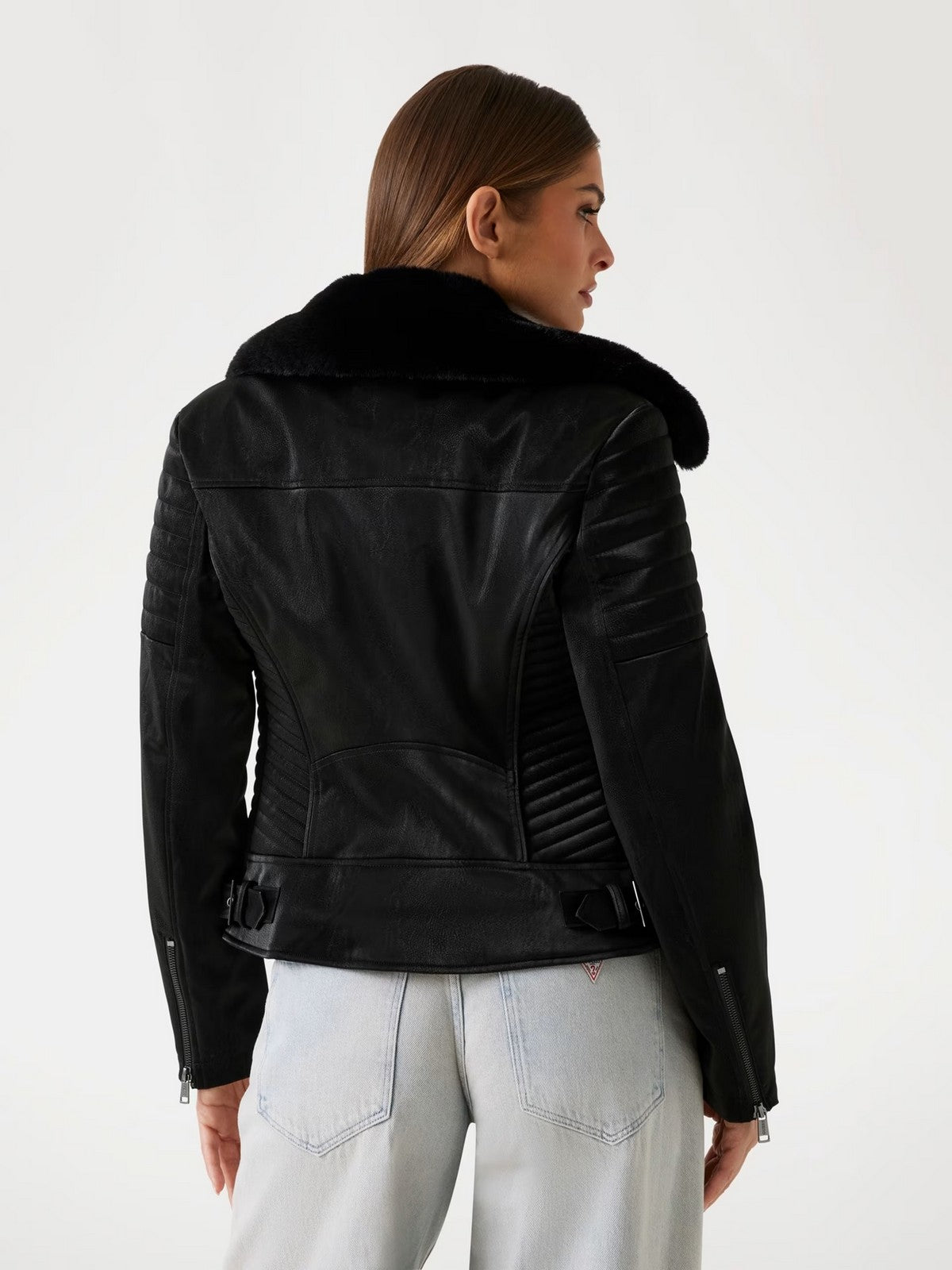 GUESS Giubbino Donna DARCEY BIKER JACKET W5BL35 W2820 JBLK Jet Black A996
