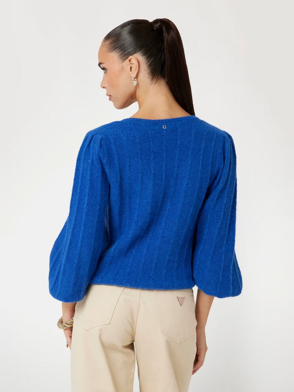 Guess Maglione Woman LS VN Madeline Texture SWTR W4BR0NN Z3LG0 G7N9 Blue