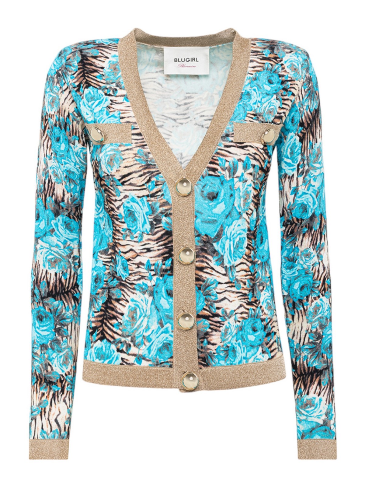 Blugirl Cardigan Woman RA4007MA65E N9208 Blue