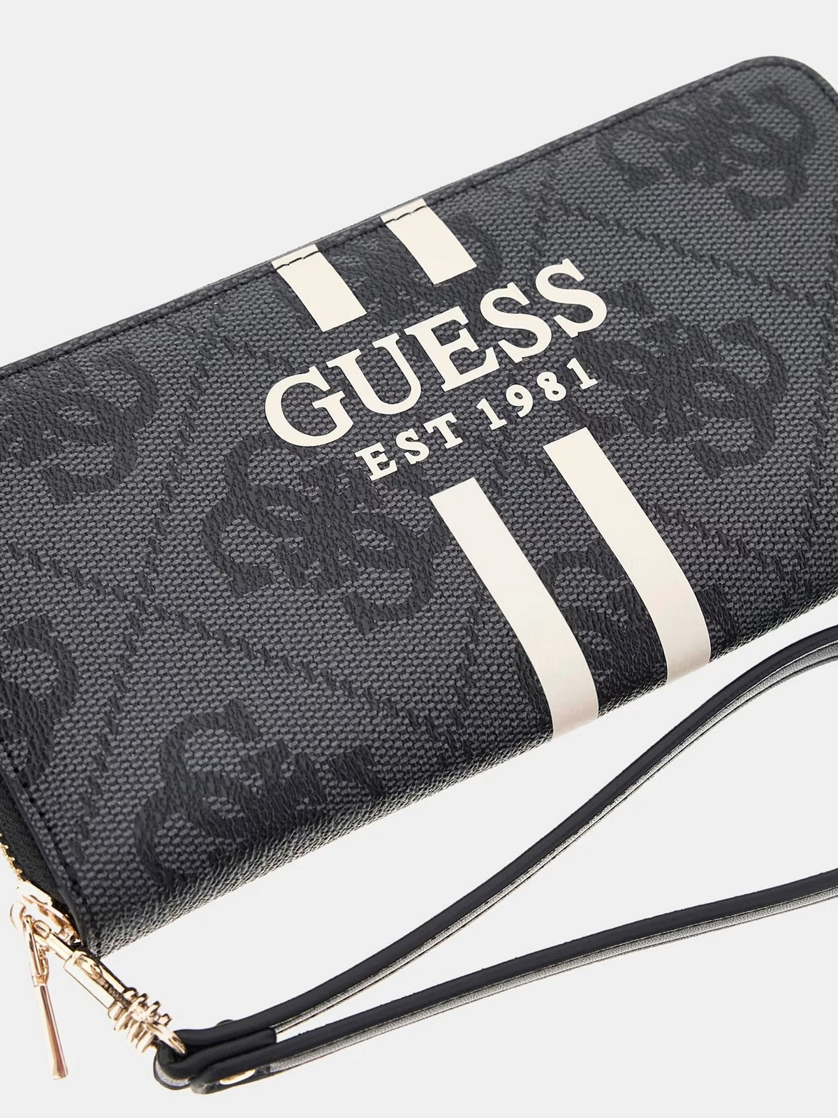 GUESS Portafoglio Donna LAUREL II SLG LARGE ZIP AROUND SWOS74 59146 CLO COAL LOGO