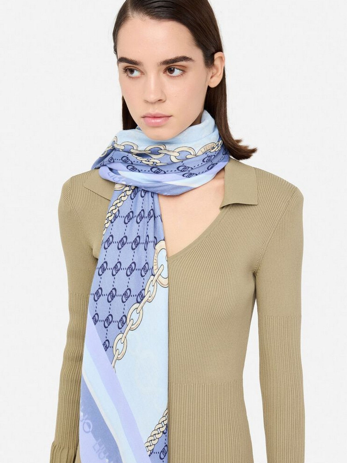 LIU JO SOFT Foulard Donna 2F5067T0300 74015 LIGHT DENIM gioboutiqueweb