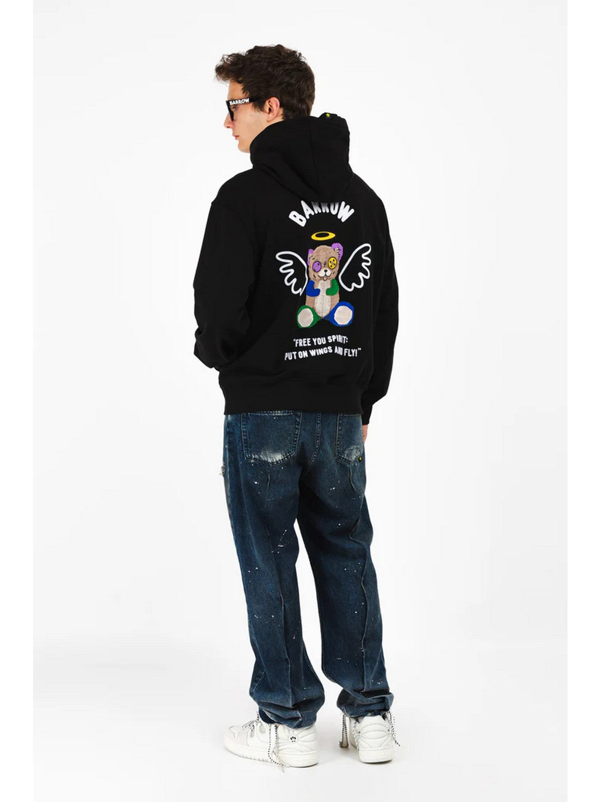 BARROW Felpa Uomo HOODIE UNISEX F4BWUAHS087 110 Nero gioboutiqueweb