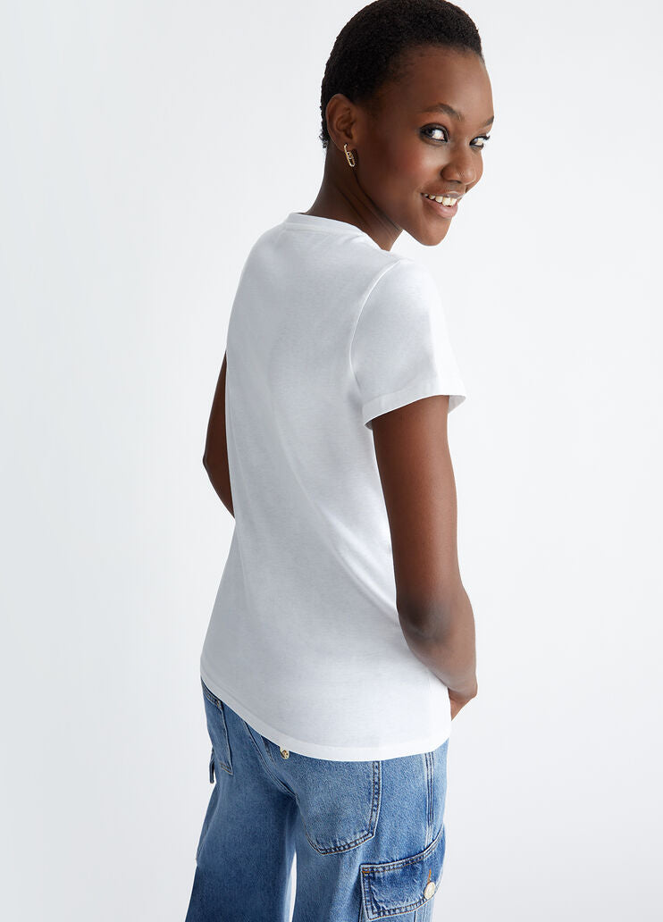 LIU JO WHITE T-Shirt e Polo Donna MA4339JS923 N9287 Bianco gioboutiqueweb