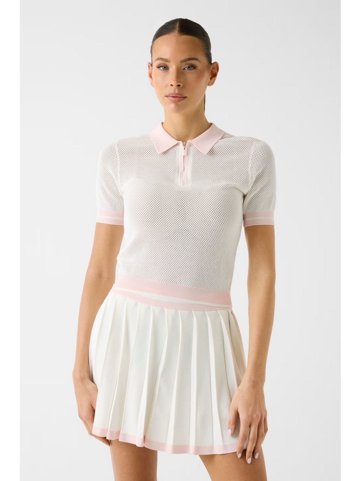 GUESS SPORT Polo Donna GABRY SS CROPPED POLO SWTR V6GR04 Z0725 A10F NEIGE WHITE