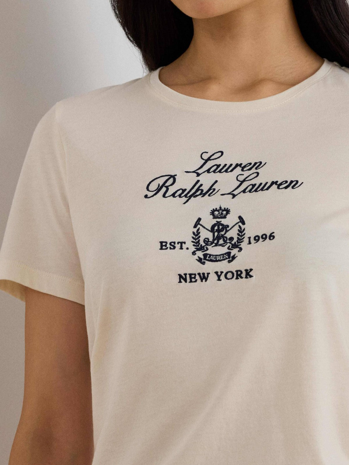 LAUREN RALPH LAUREN T-shirt Donna KATLIN-SHORT SLEEVE-T-SHIRT 200P03725 002 MASCARPONE CREAM gioboutiqueweb