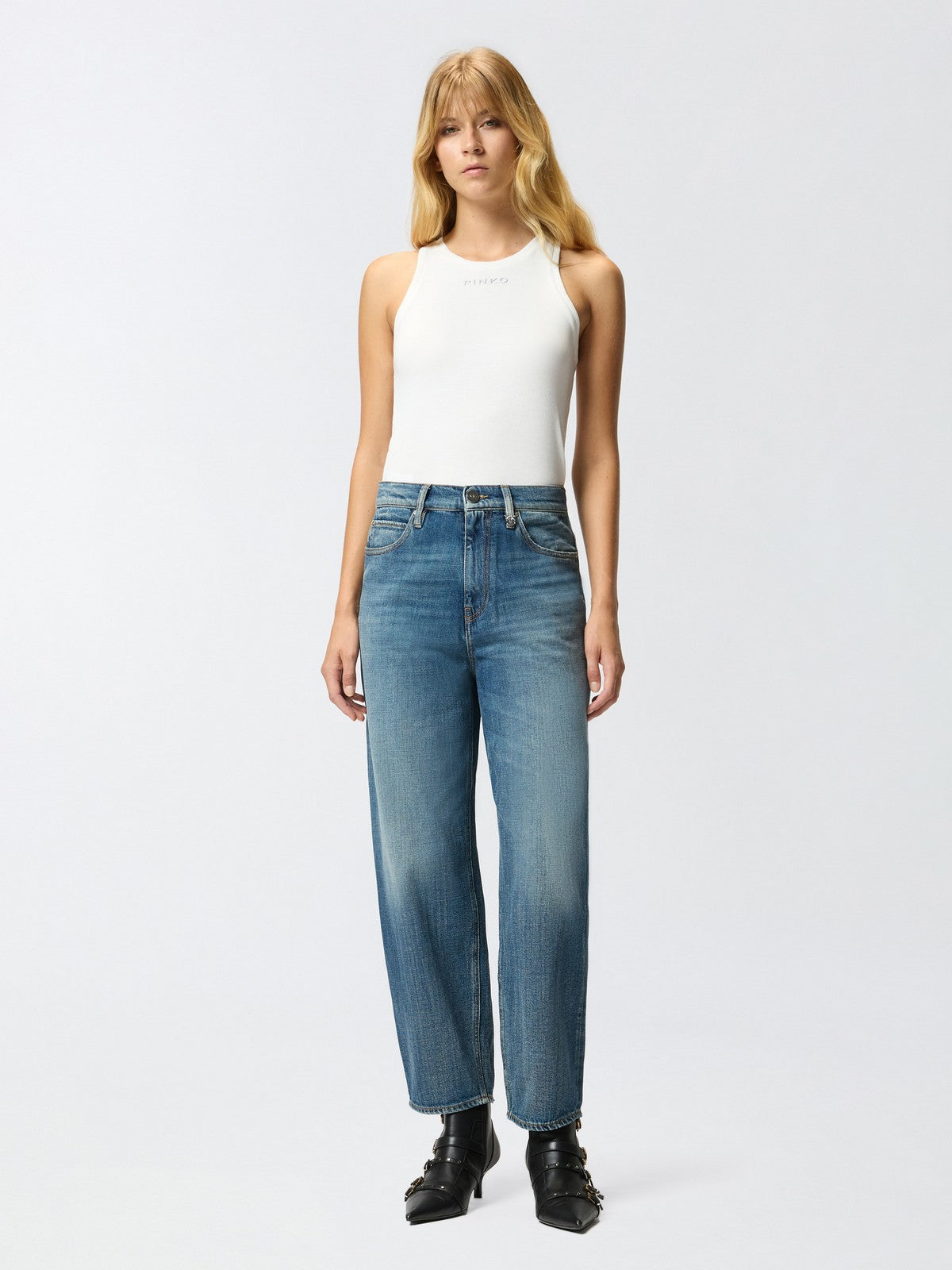 PINKO Jeans Donna ESTELLE EGG 103857-A2RQ PJC LAVAGGIO MEDIO SCURO gioboutiqueweb