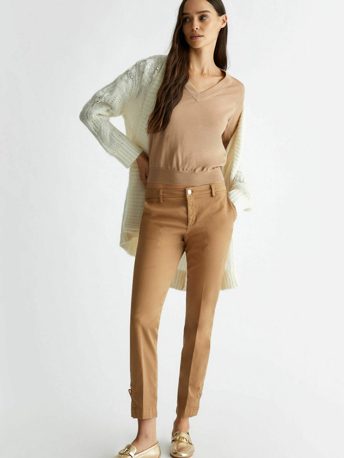 LIU JO WHITE Pantalone Donna WF4560T8191 71320 Beige gioboutiqueweb