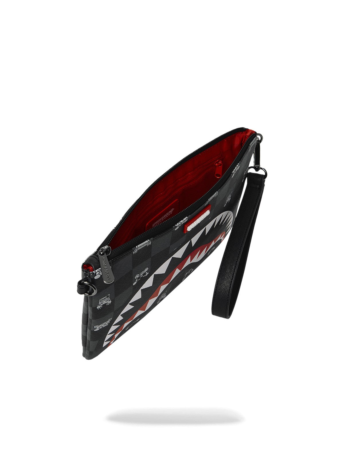 SPRAYGROUND Pochette Unisex adulto GRAY PEEKING CHARACTER CHECK CROSSBODY POUCHETTE 910B8915NSZ Nero