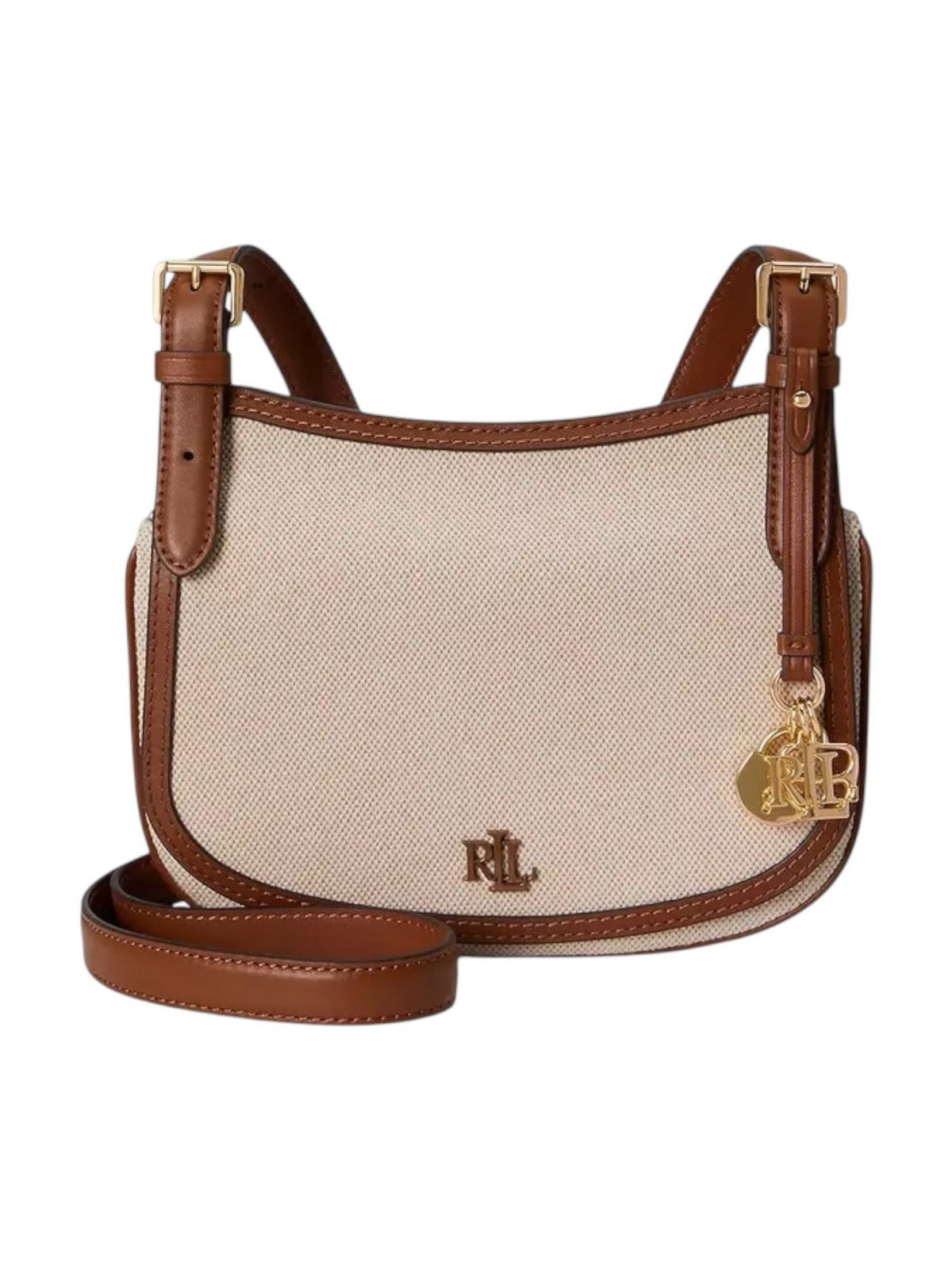 LAUREN RALPH LAUREN Borsa Donna MARCY CRSBDY-CROSSBODY-MEDIUM 431P10512 001 NTRL/BUFF CANVAS/LAUREN TAN gioboutiqueweb