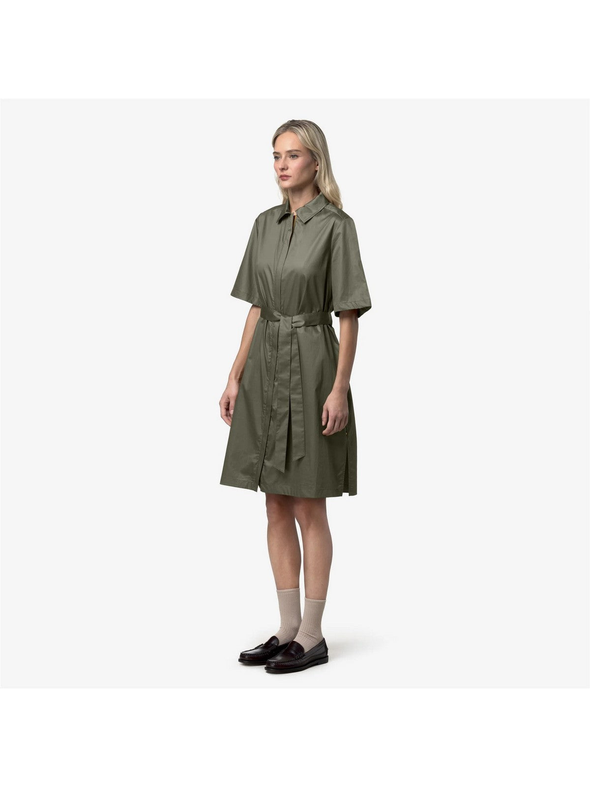 K-WAY Abito Donna NOUAILLE SHINY COTTON K2147IW V15 Green Lichen
