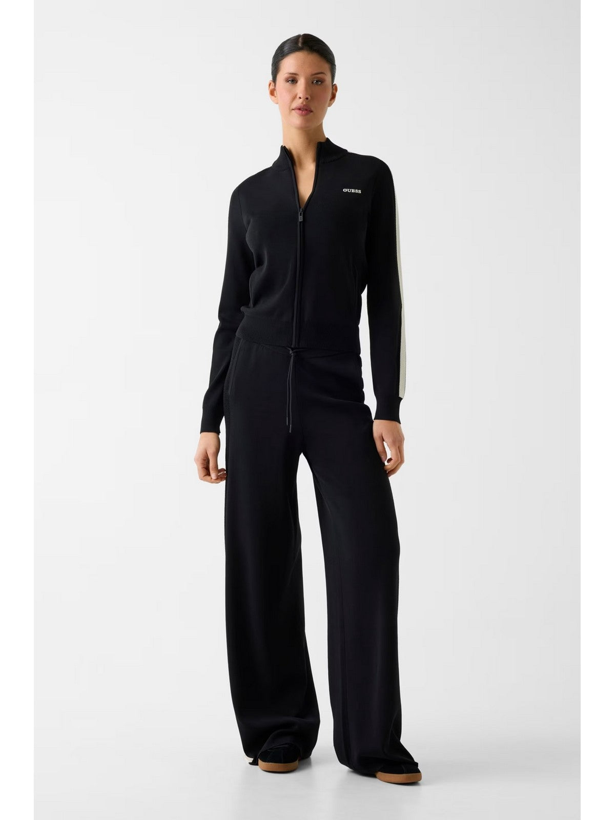 GUESS SPORT Felpa Donna GABRY FULL ZIP JACKET SWTR V6GR12 Z0752 JBLK Jet Black A996