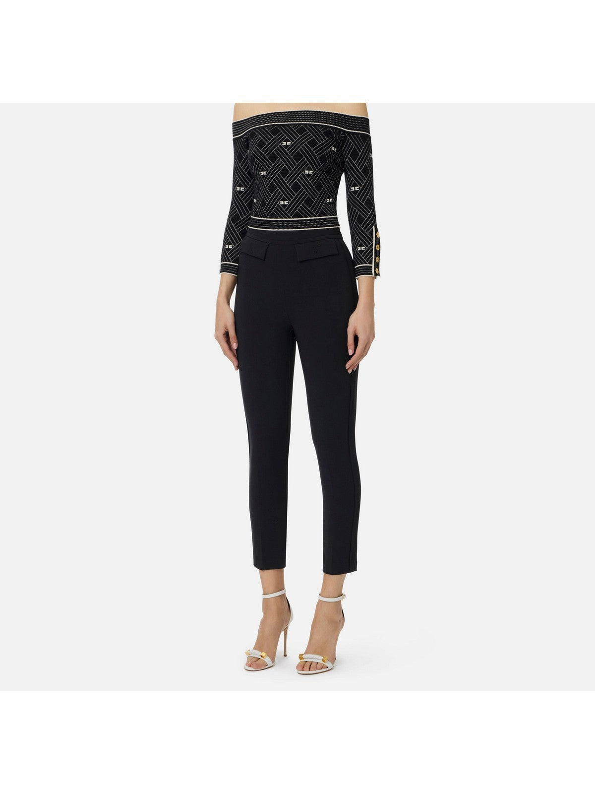ELISABETTA FRANCHI Pantalone Donna PA17061E2 110 Nero gioboutiqueweb