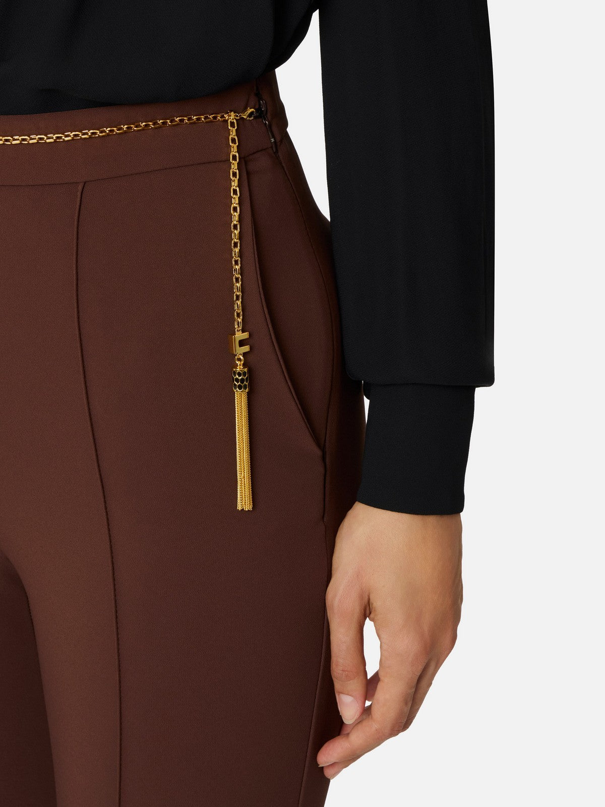 ELISABETTA FRANCHI Pantalone Donna PA14157E2 EA3 COFFEE gioboutiqueweb