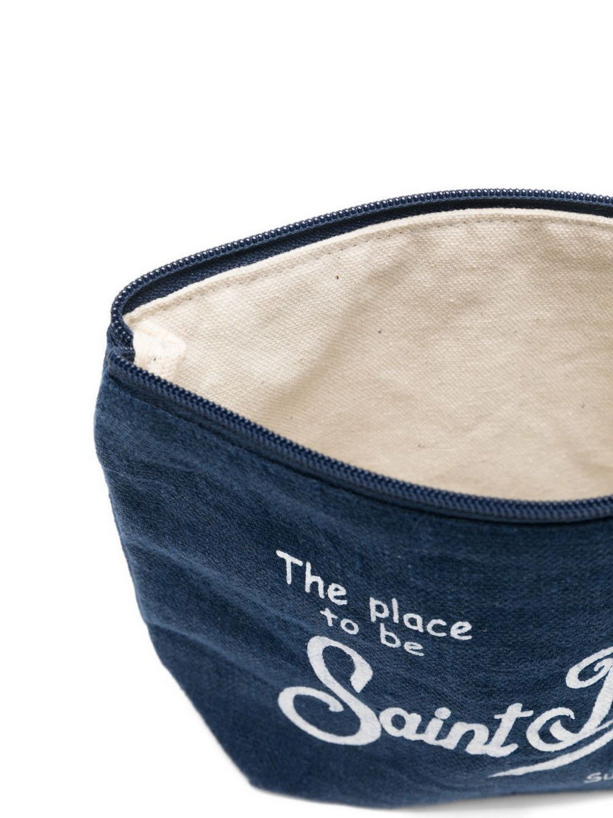MC2 SAINT BARTH Pochette Unisex adulto ALINE LINEN 00119L LINEN 61 BLUE NAVY gioboutiqueweb