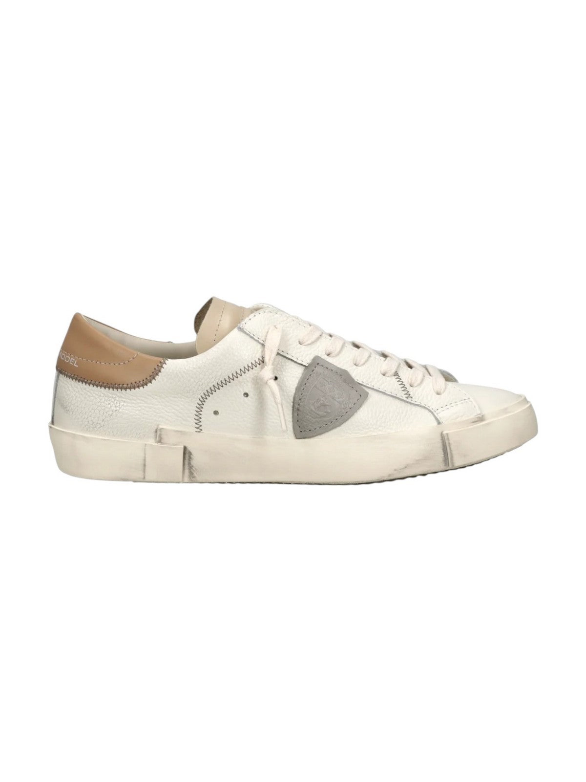 PHILIPPE MODEL Sneaker Uomo Prsx Low Man PRLU VZ01 VEAU CERF_LAIT MUD