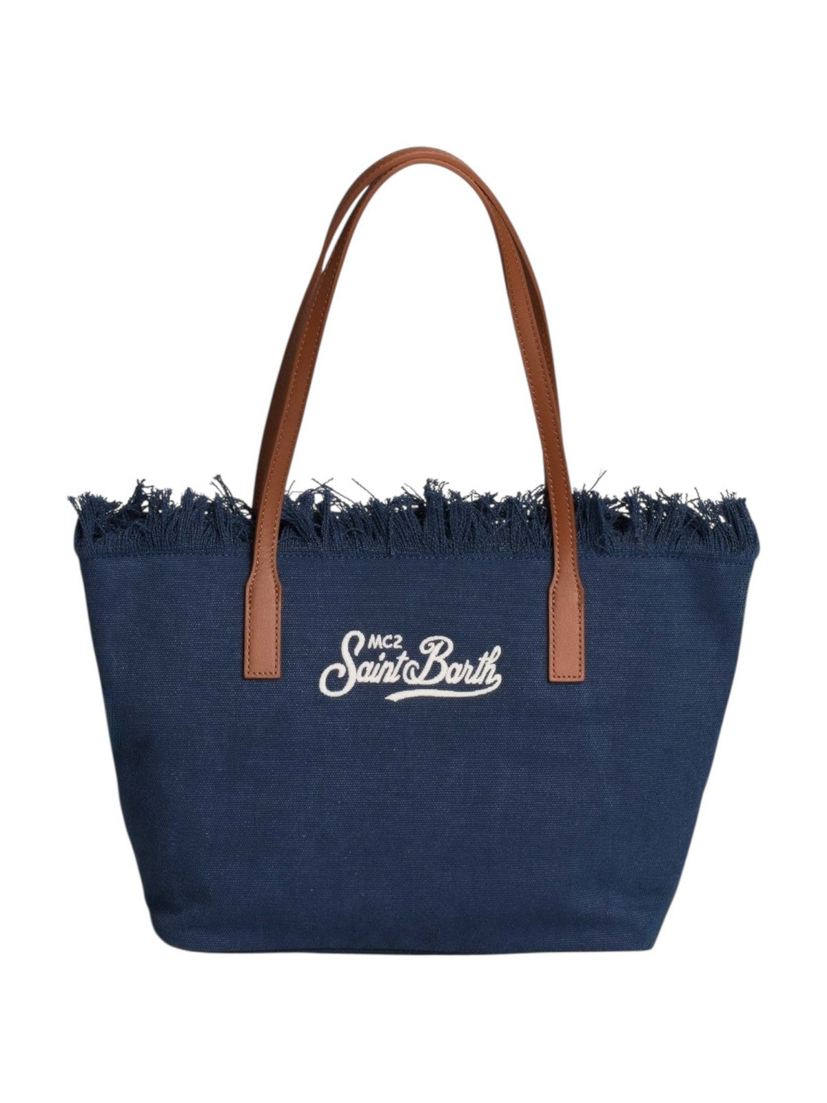 MC2 SAINT BARTH Borsa Donna CITY BAG MID FRINGE 01744L BLU