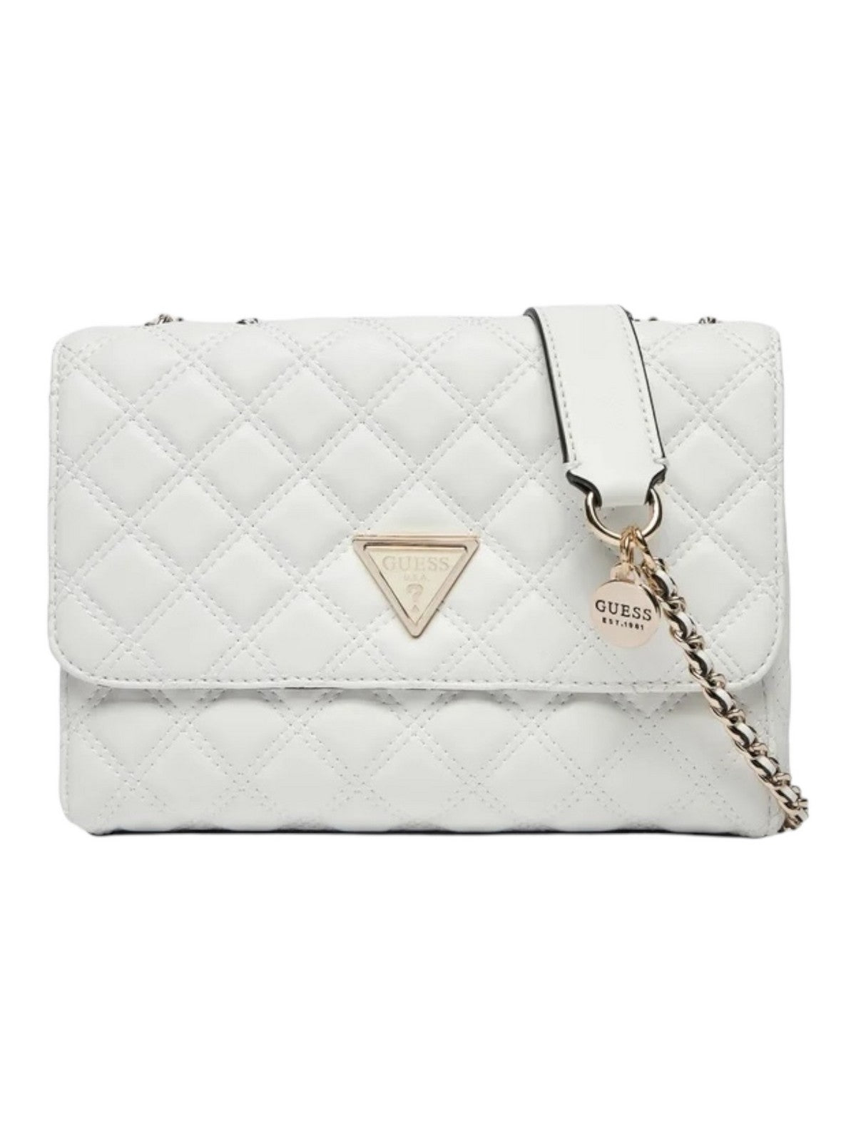 GUESS Borsa Donna GIULLY 2 CMPRTMNT CNVRTBLE FLP HWQG87 48200 WHI Bianco gioboutiqueweb