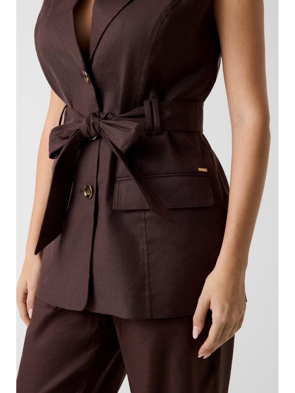 GUESS Gilet Donna SL CARLA BLAZER W6GN05 W1760 G1EB REGAL BROWN gioboutiqueweb
